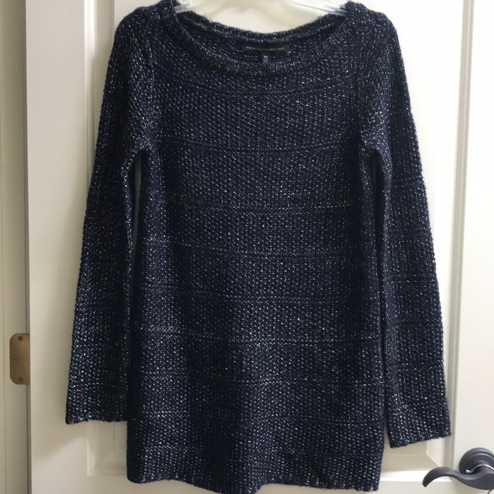 White House Black Market navy woven sweater